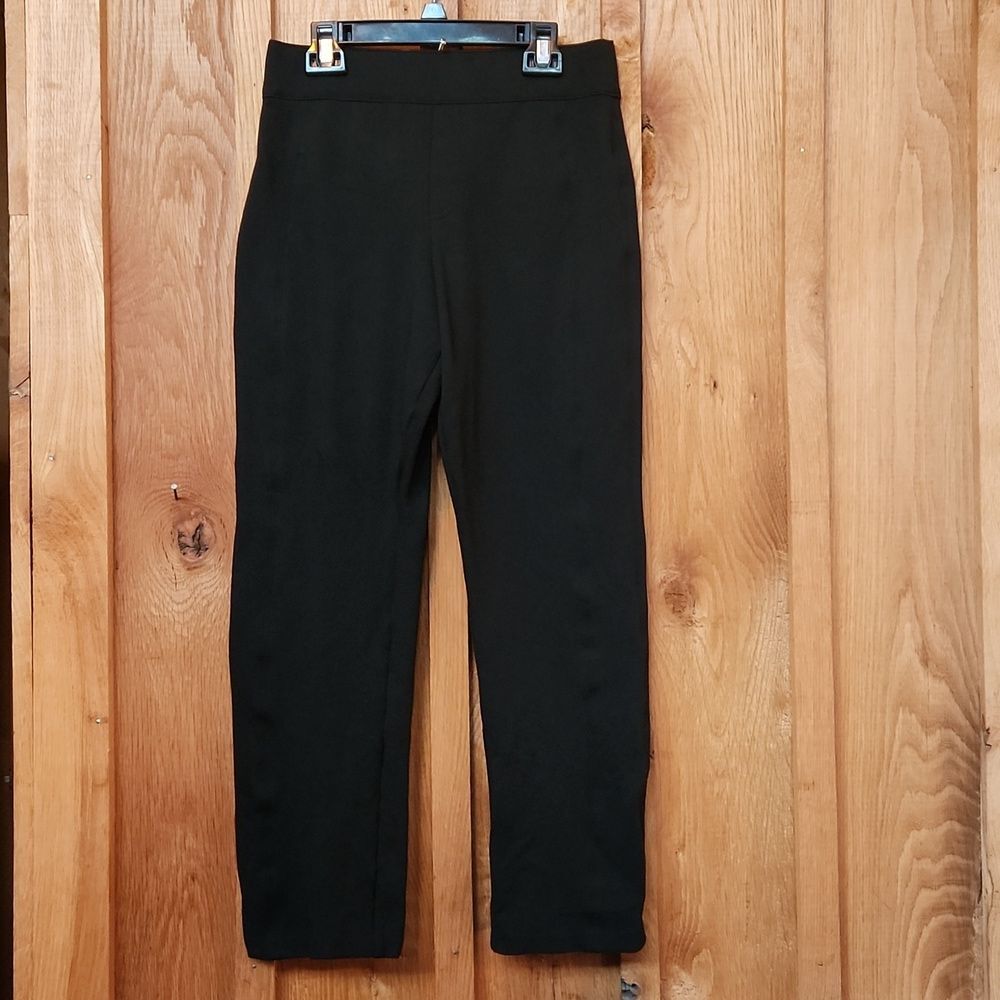 SPANX High Rise Stretch Slimming Ponte Pull On Pants, Small Petite, Black